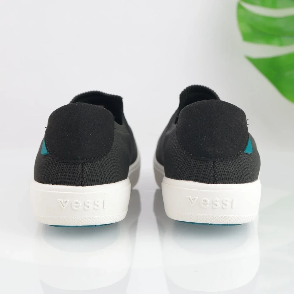 Vessi Womens Boardwalk Slip-On Sneakers Size 10 Waterproof Black Comfort Shoes